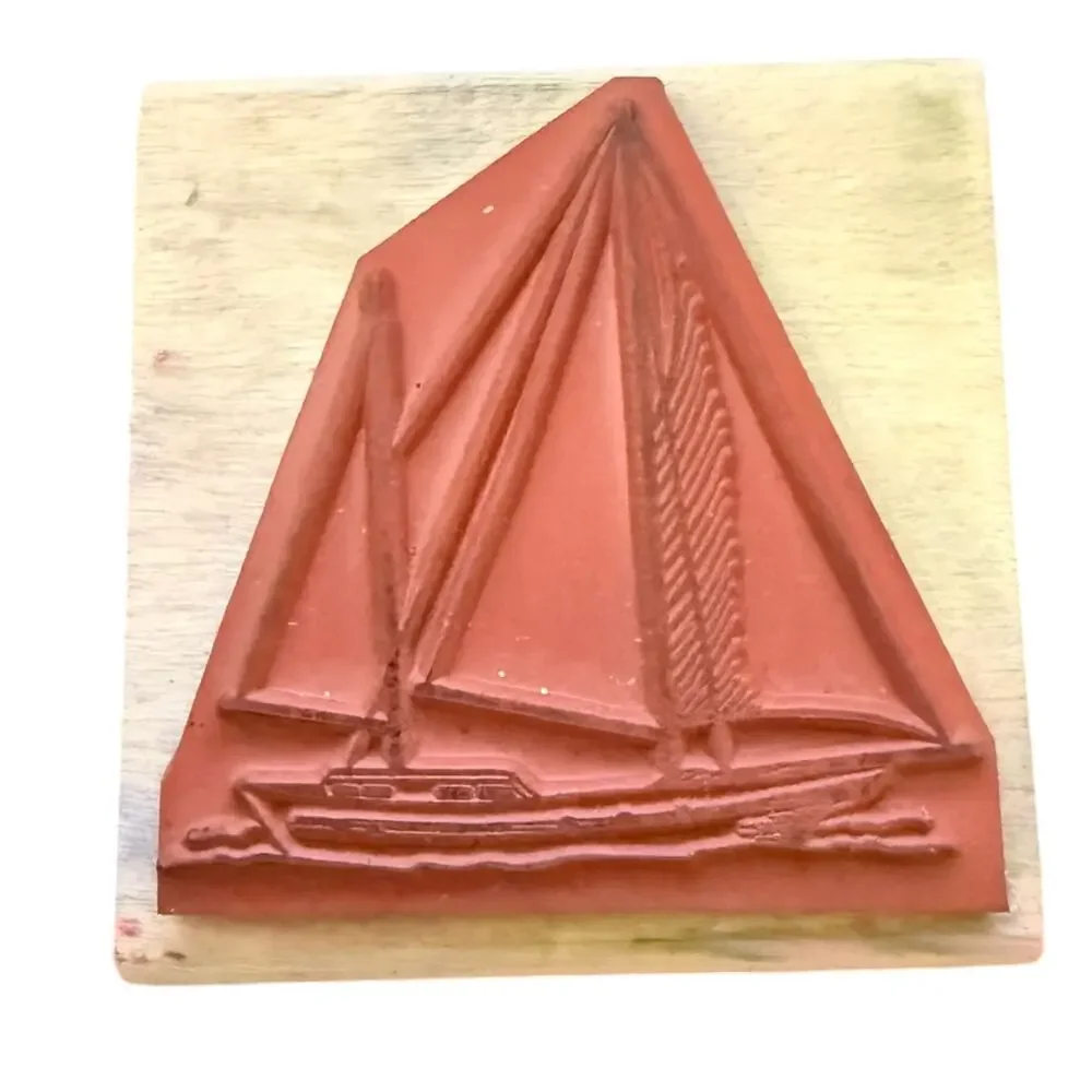 Christine Hurley Sailboat Boat F4516 Rubber Stamp